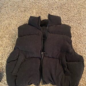 Black puffer vest